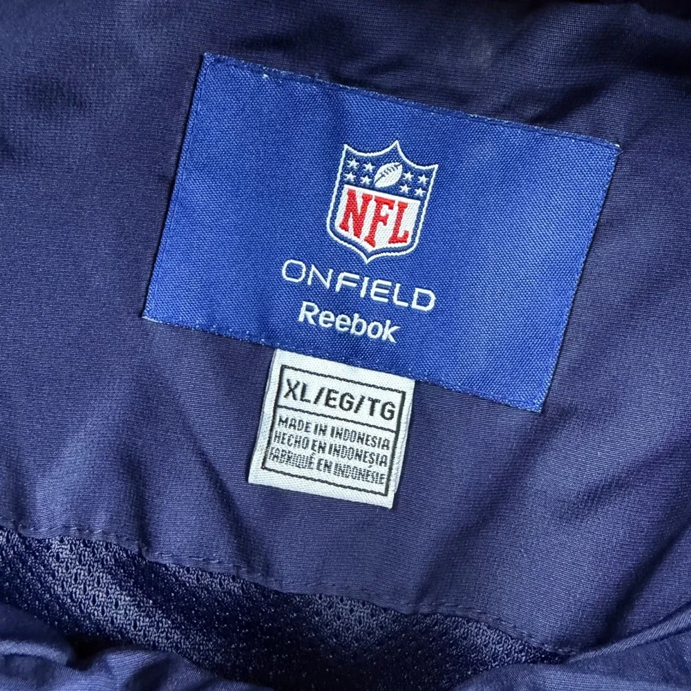 Reebok NFL Onfield Denver Broncos Mens XL Quarter Zip Windbreaker Jacket Blue